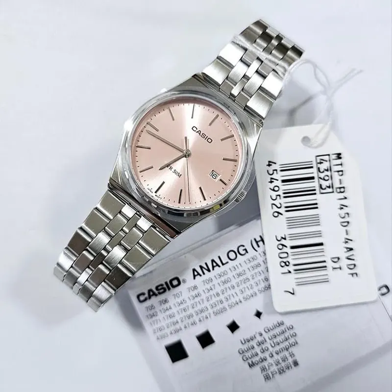 Casio Salmon Pink Dial Analog Men's Watch | MTP-B145D-4AV